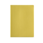 Notebook made from recycled cardboard lined sheets, A4 dark yellow colour front view