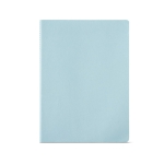 Notebook made from recycled cardboard lined sheets, A4 pastel blue colour front view