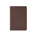 Lined notebook recycled cardboard cover, A6 brown colour front view