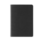 Lined notebook recycled cardboard cover, A6 black colour front view