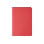 Lined notebook recycled cardboard cover, A6 red colour front view