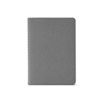 Lined notebook recycled cardboard cover, A6 grey colour front view