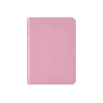 Lined notebook recycled cardboard cover, A6 pink colour front view