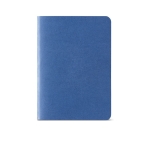 Lined notebook recycled cardboard cover, A6 royal blue colour front view