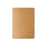 Lined notebook recycled cardboard cover, A6 natural colour front view