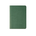 Lined notebook recycled cardboard cover, A6 dark green colour front view