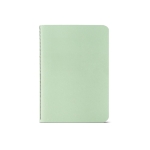 Lined notebook recycled cardboard cover, A6 pastel green colour front view