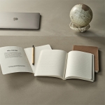 Lined notebook with cover from tea waste, A5 white colour ambient view