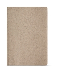 Lined notebook with cover from tea waste, A5 white colour front view