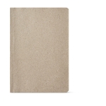 Eco notebook with linen binding and soft cover, A5 light grey colour front view