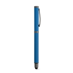 Pen made of recycled steel, black Documental® ink blue colour third view