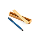 Pen made of recycled steel, black Documental® ink blue colour