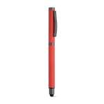 Pen made of recycled steel, black Documental® ink red colour