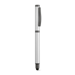 Pen made of recycled steel, black Documental® ink silver colour