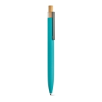 Pen made from aluminium with Dokumental® blue ink cyan blue colour