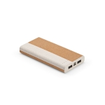 Power bank made of cork wheat straw, 10000 mAh natural colour