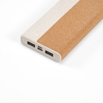 Power bank made of cork wheat straw, 10000 mAh natural colour third view