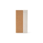 Power bank made of cork wheat straw, 10000 mAh natural colour front view