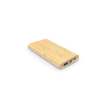 Eco power bank made of bamboo with Type-C port, 10,000 mAh natural colour