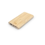 Eco power bank made of bamboo with Type-C port, 10,000 mAh natural colour second view