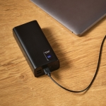 Power bank with battery display, 30000 mAh black colour ambient view