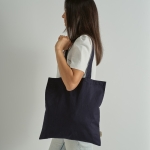 Recycled cotton shopping bag, 140 g/m2 navy-blue colour ambient view