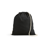 Ecological drawstring bag, 140 g/m2 black colour