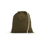 Ecological drawstring bag, 140 g/m2 military green colour