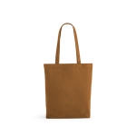 Bag recycled cotton and RPET, 220 g/m2 brown colour front view