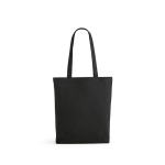 Bag recycled cotton and RPET, 220 g/m2 black colour front view