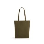 Bag recycled cotton and RPET, 220 g/m2 military green colour front view