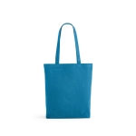 Bag recycled cotton and RPET, 220 g/m2 light blue colour front view