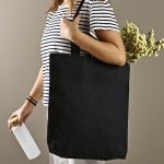 Shopping bag from recycled cotton, 220 g/m2 black colour ambient view