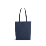 Shopping bag from recycled cotton, 280 g/m2 navy-blue colour front view