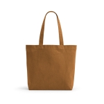 Recycled cotton and RPET bag, 280 g/m2 brown colour front view