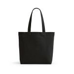 Recycled cotton and RPET bag, 280 g/m2 black colour front view