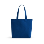 Recycled cotton and RPET bag, 280 g/m2 royal blue colour front view