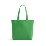 Recycled cotton and RPET bag, 280 g/m2 light-green colour front view