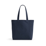 Recycled cotton and RPET bag, 280 g/m2 navy-blue colour front view