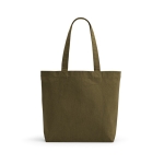 Recycled cotton and RPET bag, 280 g/m2 military green colour front view