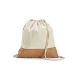 Recycled drawstring bag, 180 g/m2 natural colour front view