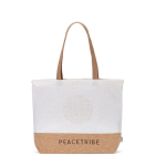 Tote bag made of recycled cotton, 220 g/m2 natural colour front view