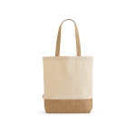 Shopping bag made from recycled cotton jute, 180 g/m2 natural colour front view