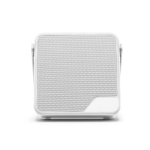 Portable speaker made from recycled material, waterproof white colour front view