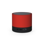 Portable speaker made from recycled plastic red colour