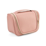 Ecological toiletry bag, recycled leather pink colour