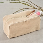 Medium size toiletry bag with one compartment, 260 g/m2 natural colour ambient view