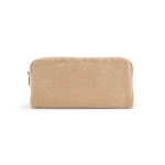 Medium size toiletry bag with one compartment, 260 g/m2 natural colour front view