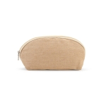 Small cosmetic bag with one main compartment, 260 g/m2 natural colour front view