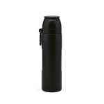 Recycled stainless steel thermos, 1 L black colour